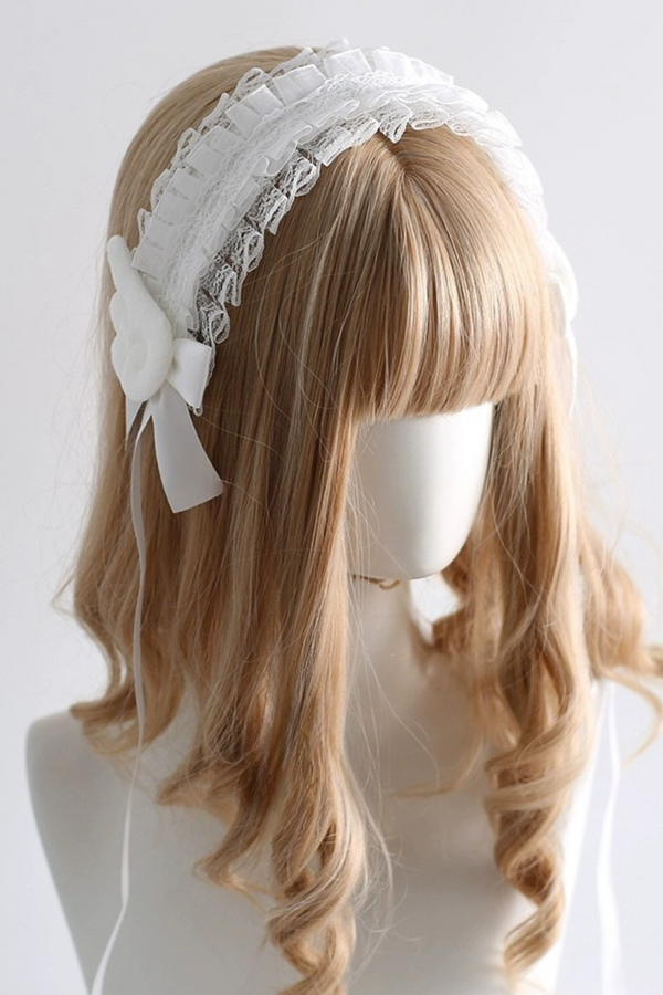 Angel Feather Headband Goth Dark Lolita Headdress