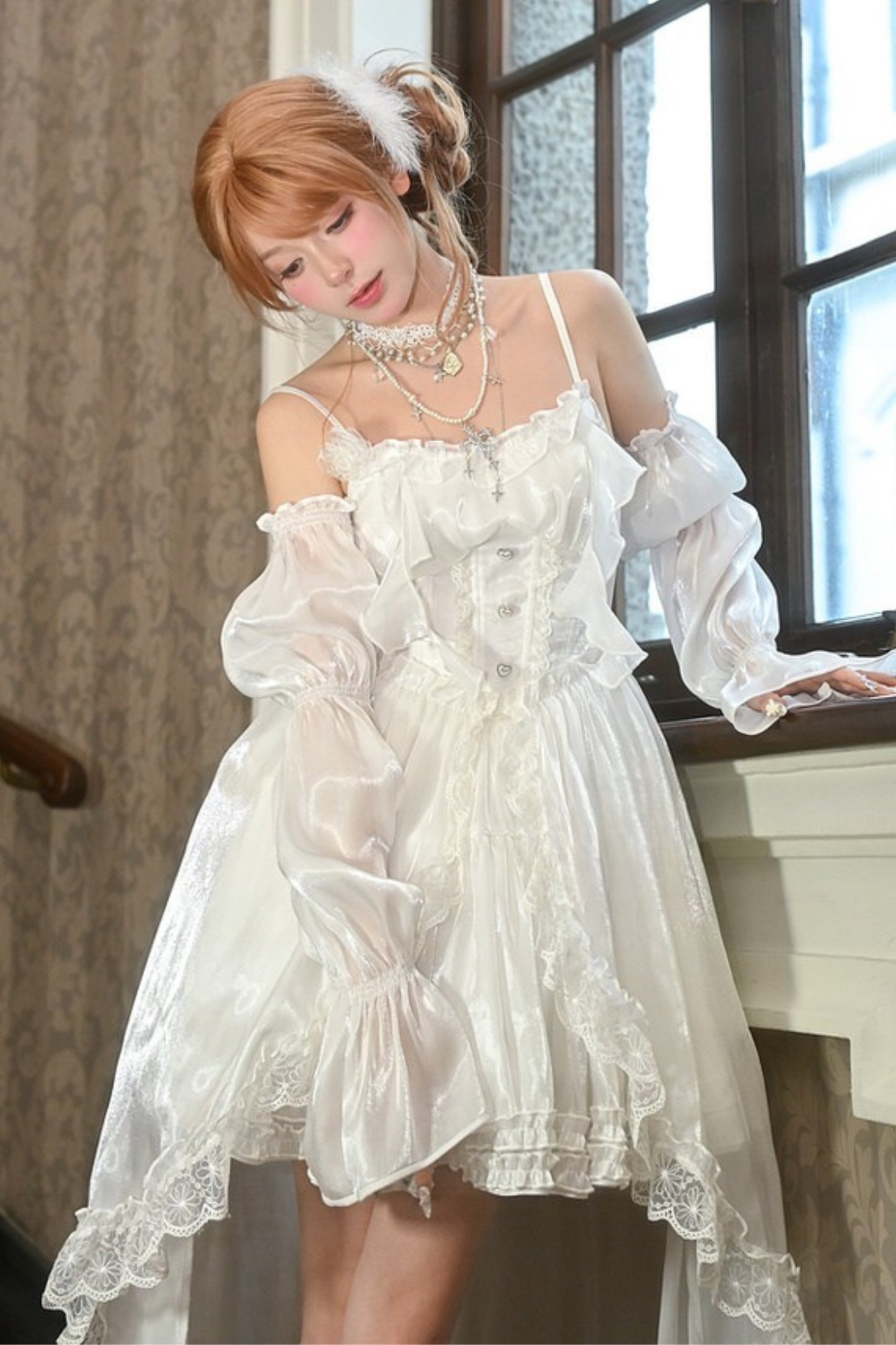 Heavy Shatindal Cami Sole Dress + Lace Asymmetrical Shawl