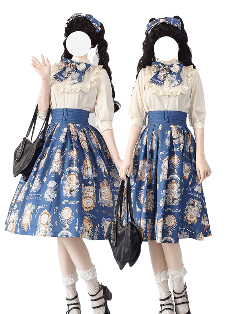 Eternal Echo Echo Eleegan Trochrasical Daily Lolita Print Shirt Suskart Setup