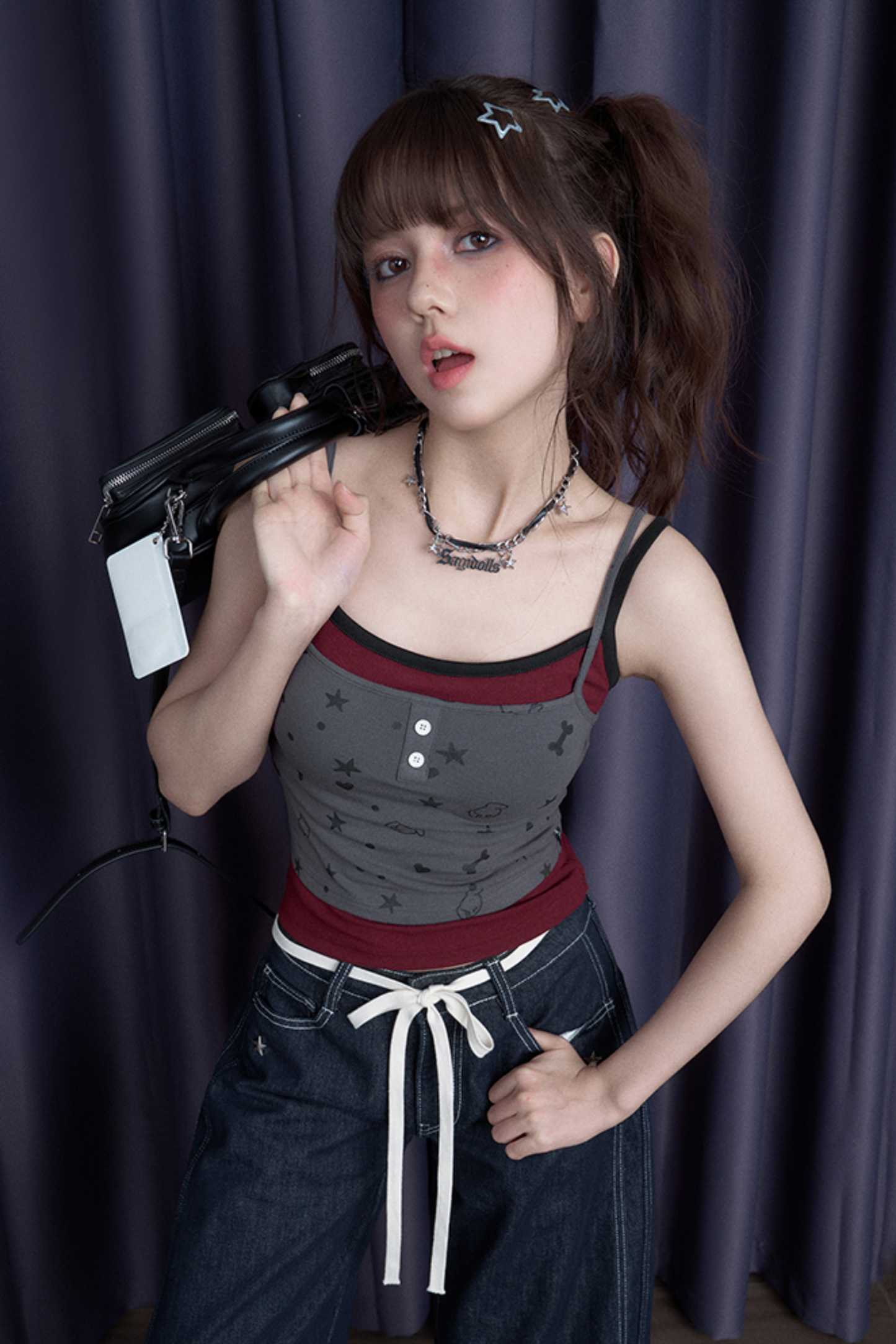 ツートンカラースプライスタンクトップス