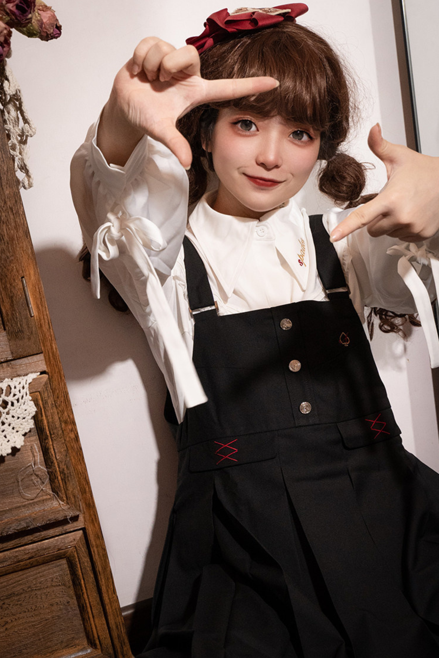 Karo-Collegejacke + Trägerrock + Hemd