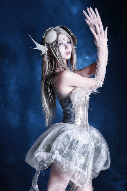 [Reservations] Heavy Duty Sequined Herringbone Jellyfish Beach Dress