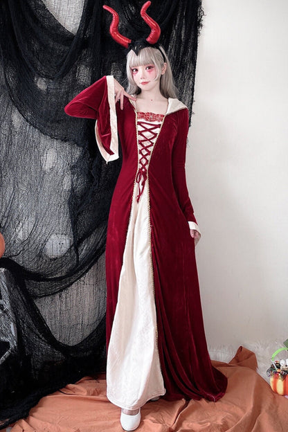 Hooded Witch Queen Cosplay Dress