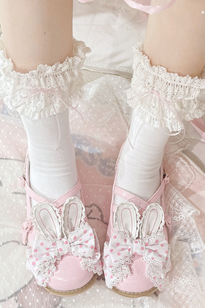 Sheep Puff Polka Dot Shoes