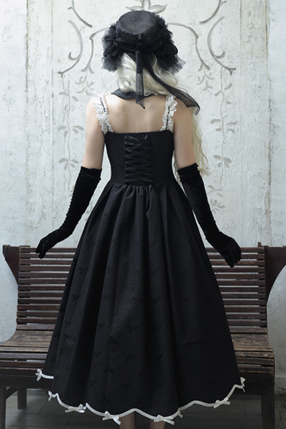 Silent Manner Dark Lolita Princess Jumperskirt + Ribbon Collar Ruffle Jacket