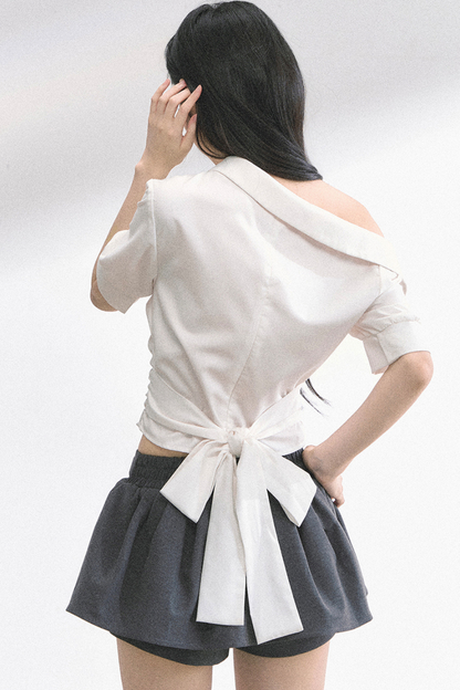 バッグリボンワンショルダートップス