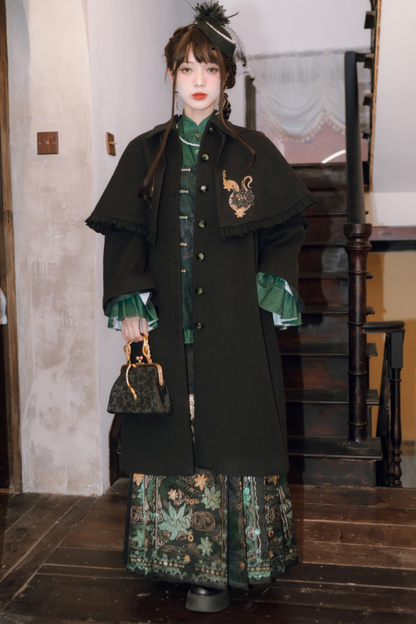 刺繍チャイナロングコート