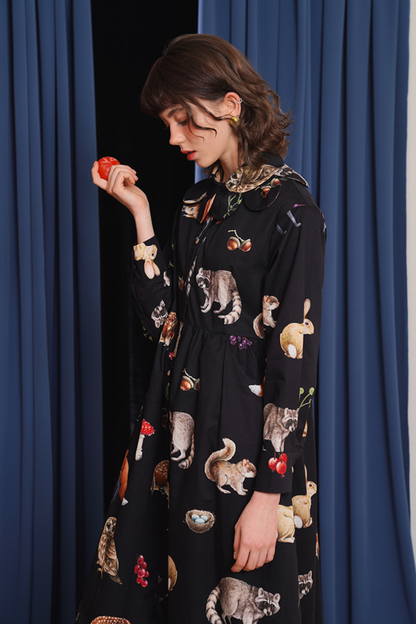 Animal Print Classic Art Style Loose Dress