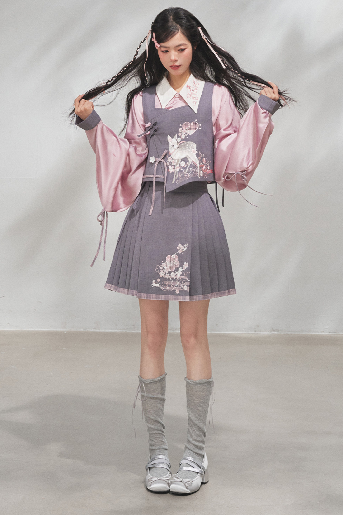 樱花节奏狩猎马甲+衬衫+裙子+裤子+配饰