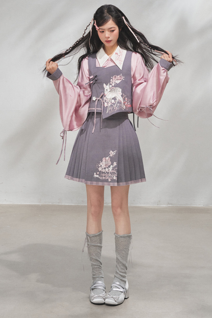 樱花节奏狩猎马甲+衬衫+裙子+裤子+配饰