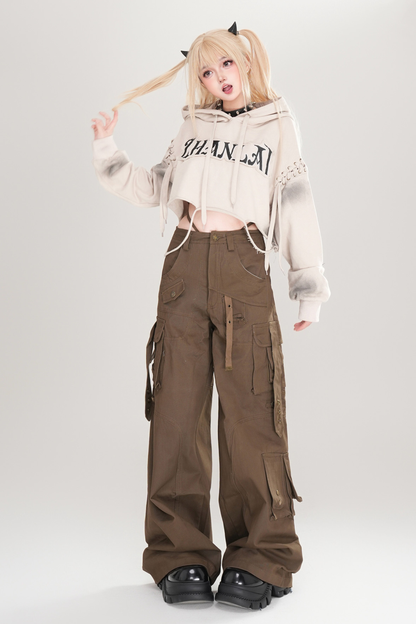 レトロロウウエストカーゴパンツ