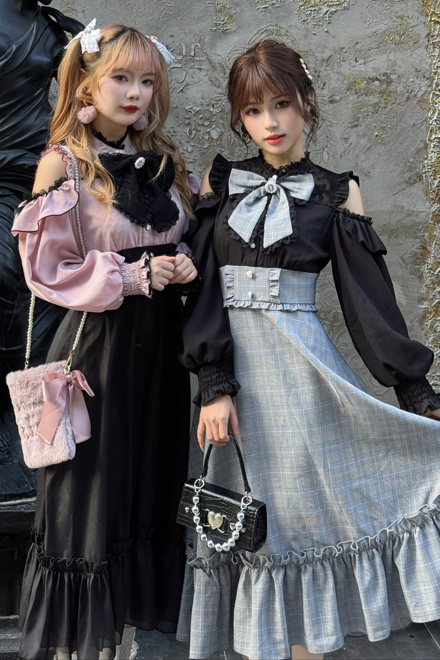 Mine Cute Bicolor Ribbon Dress