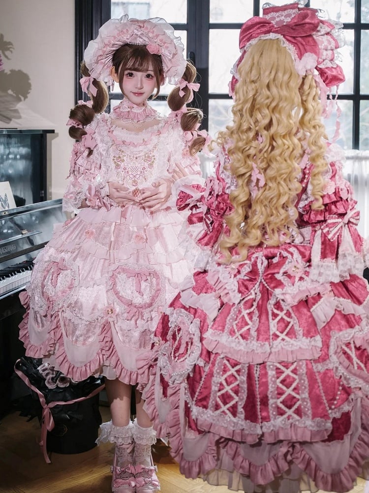 【2月22日予約締切】アンティークベリーローズロマンティックファンタジーロリータショートドレス