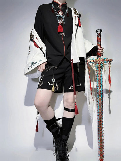 【12月26日予約締切】マウンテンゴーストチャイナプリンスフーディージャケットスーツ＋タッセルネックレス