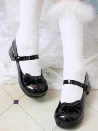 Lolita Round Toe Ribbon Mary Jane Heels