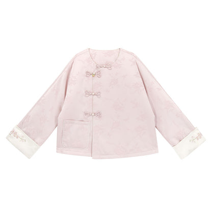 Cherry Blossom Placket Padded Jacket