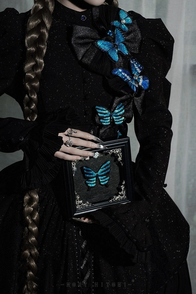[Vorbestellschluss: 10. Monat, 14. Tag] Schwarz/Weiß Gothic-Lolita-Schmetterlingsschleifen-Serie Accessoires(Haube/Spitzen-Kopfschmuck KC/KC/4 Arten von Fotorahmen/Fotorahmen-Set)