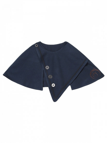 【10月6日予約締切】Dark Navy X Brown Prince Lolita Asymmetrical Cape + Black Knit Top + Leg Ring Shorts + Belt With Pockets + Scarf Ouji Fashion