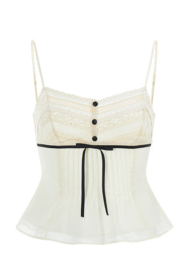 スウィートレースリボンキャミソールトップス＋ショートパンツ