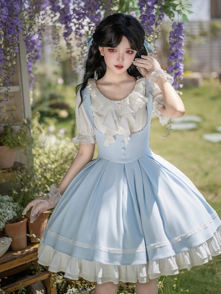 【4月14日予約締切】クラシックラペルショルダースウィートロリータコルセットサスドレス