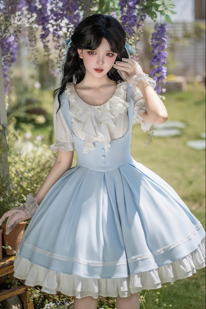 【4月14日予約締切】クラシックラペルショルダースウィートロリータコルセットサスドレス