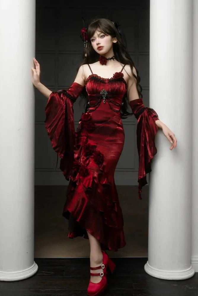 Amour Rose Burgundy Wizard of Oz Serena Purple Mermaid Dress Set