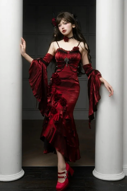 Amour Rose Burgundy Wizard of Oz Serena Purple Mermaid Dress Set