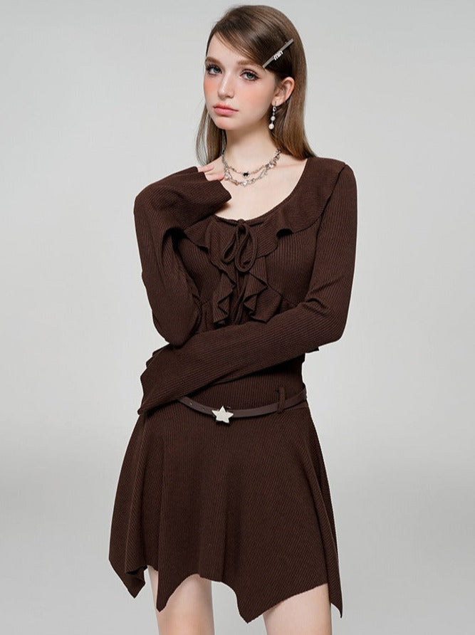 Pure Dzire High End Ruffle Ruffle Knit Dress