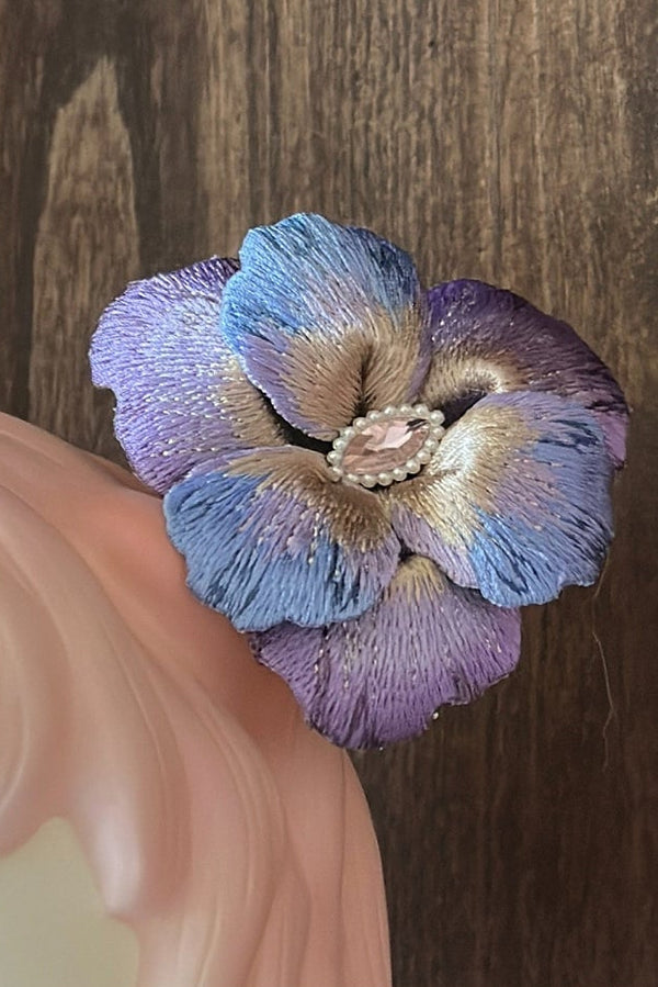 【9月13日予約締切】Purple/Dark Purple Gothic Lolita Elegant Iris Series Accessories(Bonnet / Hair clip with tassel / Hair clip / Brooch)