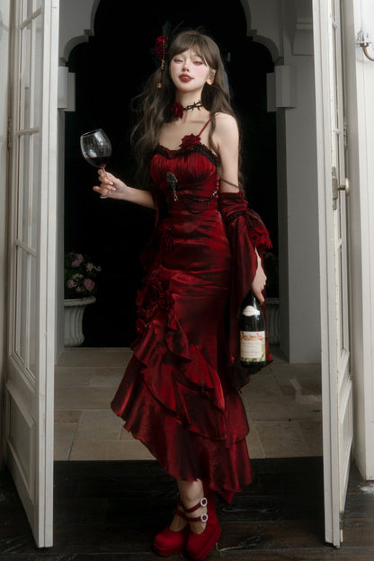 Amour Rose Burgundy Wizard of Oz Serena Purple Mermaid Dress Set