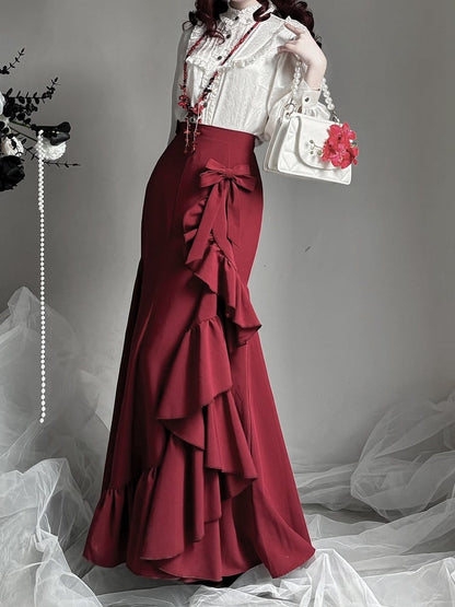 【12月23日予約締切】トワイライトレインロマンティックフリルマーメイドスカート