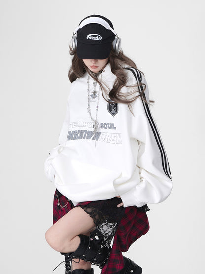 Casual Sport Style Hooded Sweatshirt Logo Hoodie