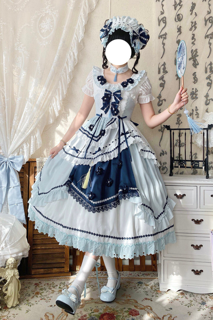 [3월 18일 예약마감] 차이나 드림 원피스 + 점퍼 스커트 + 소매 + 레그 워머 + 머리띠 + 칼라 + 클립 + 리본 + 공주 소매