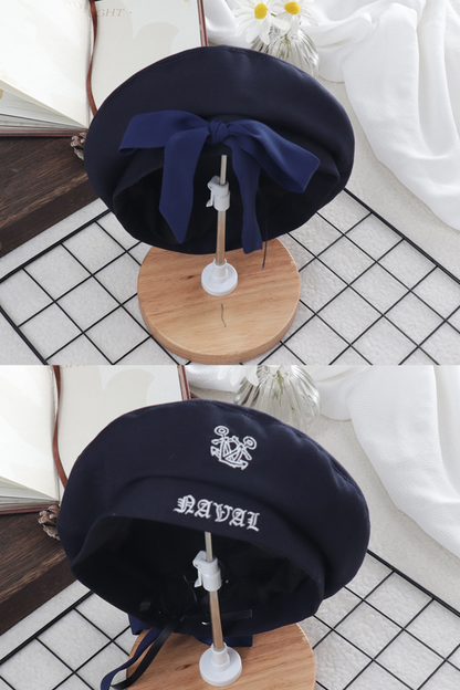 Matrosen-Hemd + Träger-Kurze Hose + Krawatte + Baskenmütze