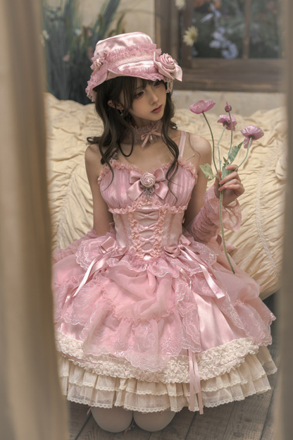 Moon River Lolita Puff Sleeve Top + Vest + Skirt