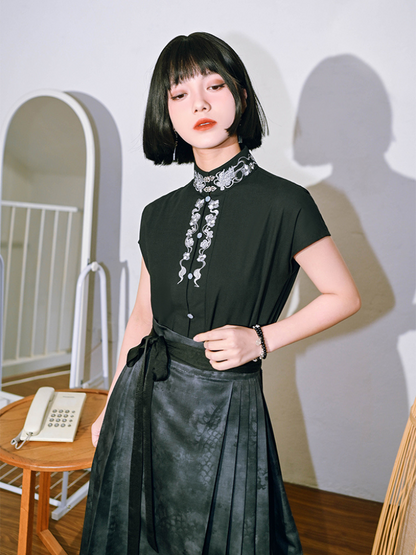 High -neck China Summer Tops