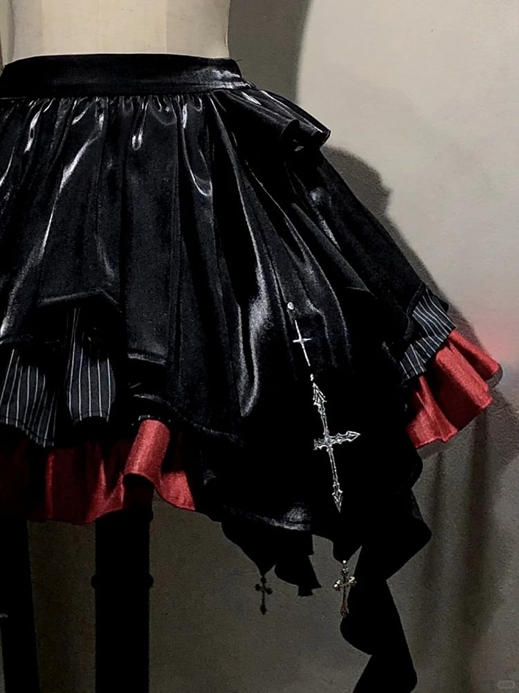 【12月3日予約締切】inverted spell contract ダークゴシックウィッチレッドドレスフルセット＋シャツ＋ベスト＋スカート