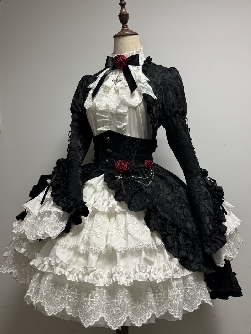 【12月26日予約締切】ブラッドムーンローズラッフルシャツ＋ゴージャスコルセットスカート＋ボレロジャケット＋ヘアバンド