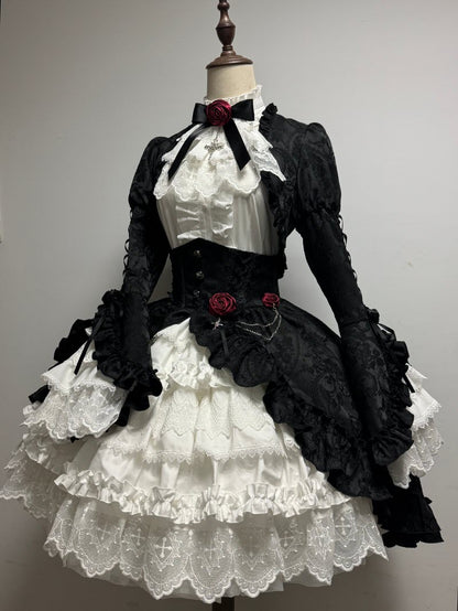 【12月26日予約締切】ブラッドムーンローズラッフルシャツ＋ゴージャスコルセットスカート＋ボレロジャケット＋ヘアバンド