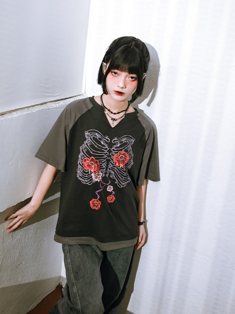 Flower Bone Bai Color China Tops