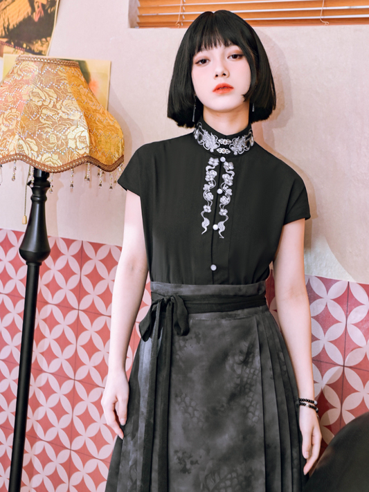 High -neck China Summer Tops