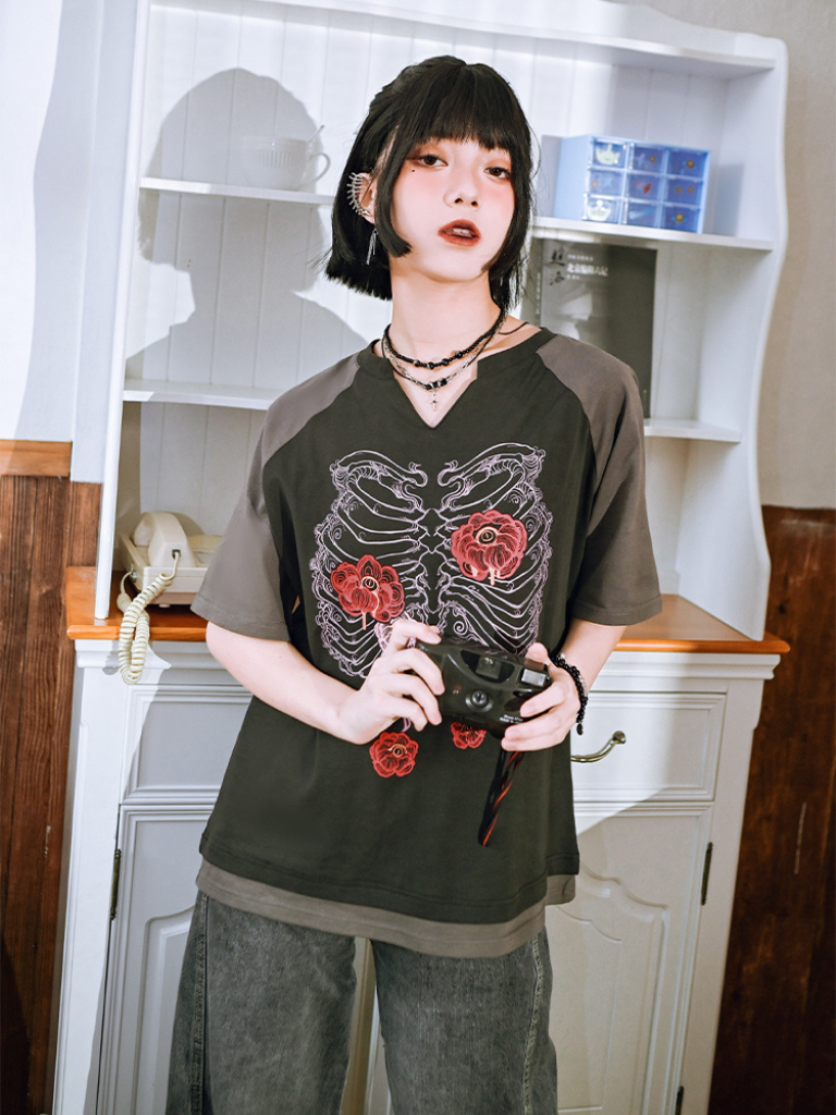 Flower Bone Bai Color China Tops