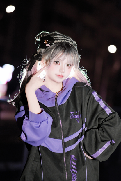 サブカルサイバージャケット+ショートパンツ+レッグカバー