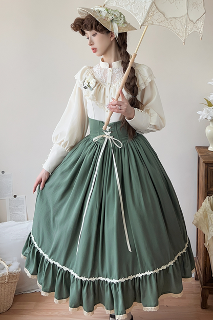 Sketch Wild Rose Elegant Herringbone Lolita Skirt