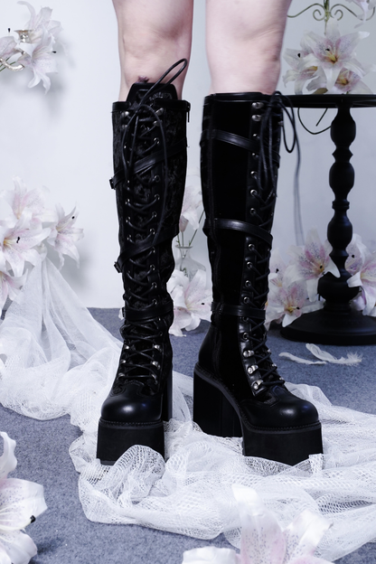 【4月4日予約締切】レースゴシックスエードレースアップブーツ