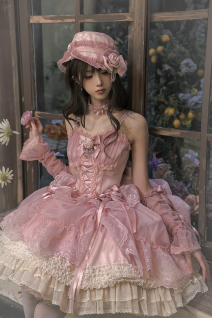 Moon River Lolita Puff Sleeve Top + Vest + Skirt