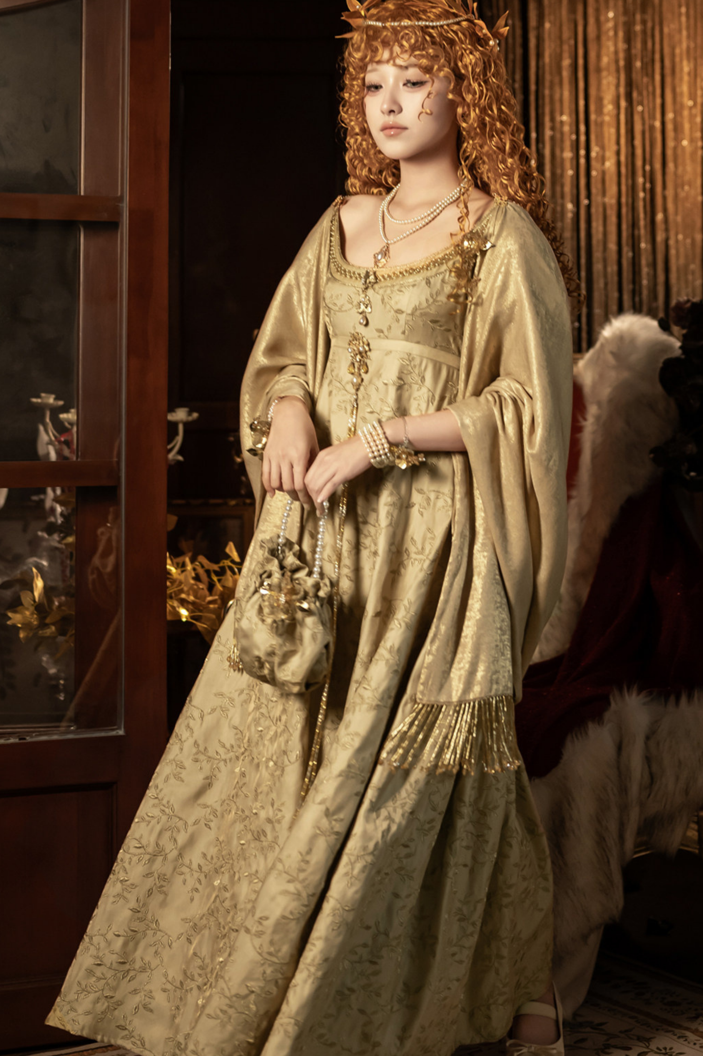 Twilight Elegant Lolita Dress + Shawl + Brooch + Bag