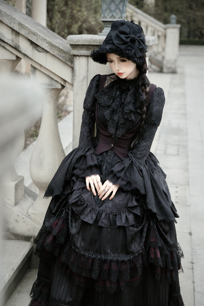 [3월 16일 예약마감] 빅토리아 릴리스 고딕 로리타 셔츠 + 조끼 + 스커트