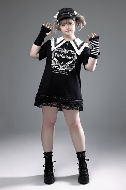 Witch Apprentice Subculture T-shirt Dress + Suspender Apron