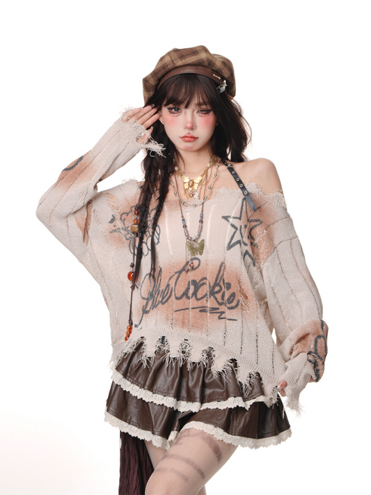 ルーズコーヒースラウチー ショルダートップス